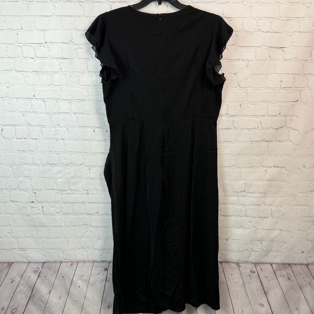 BloomChic Black Midi Dress with Silver Sequin Detail Plus Size 1X - Picture 7 of 7